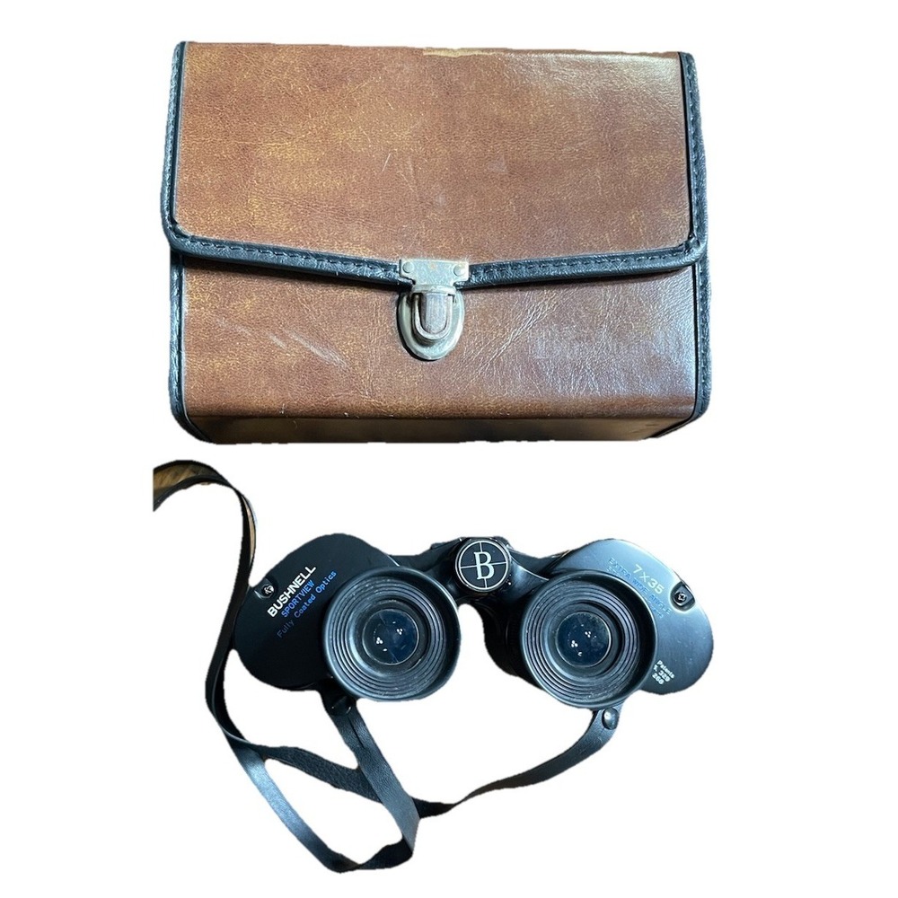 Bushnell Sportview 7x35 Extra Wide Angle Binoculars w/Carry Strap & Case-Vintage